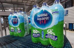 ep nuevo envase de nestle aquarel 100 reciclable con un 50 de plastico ya reciclado