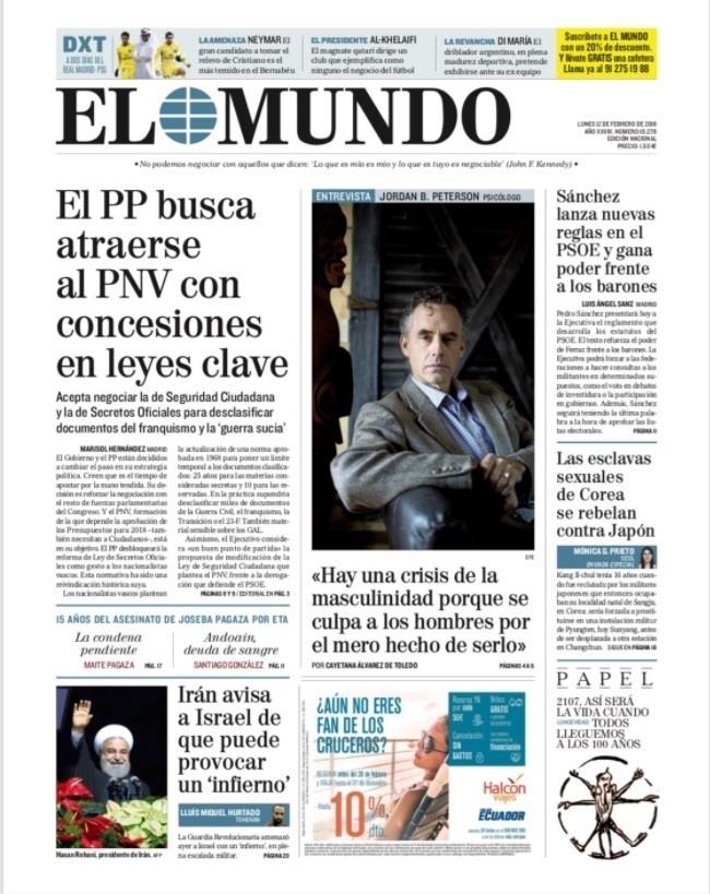 Portada lunes 12 febrero 2018 de El Mundo | TWITTER/EL MUNDO ep portada lunes 12 febrero 2018mundo