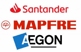 ep archivo   logos de santander mapfre y aegon