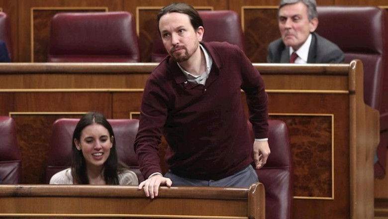 El secretario general de Unidas Podemos, Pablo Iglesias, jura acatar la Constitución durante la sesión de constitución de las Cortes para la XIV Legislatura en el Congreso de los Diputados, Madrid (España), a 3 de diciembre de 2019. | Eduardo Parra - Europa Press ep el secretario general de unidas podemos pablo iglesias jura acatar la constitucion durante la
