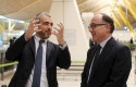 ep i-d el presidente y consejero delegado de aena maurici lucena y el presidente de iberia luis