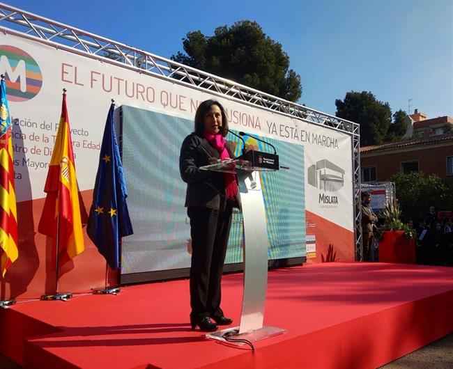 La ministra de Defensa, Margarita Robles, interviene en un acto en Mislata | AJUNTAMENT DE MISLATA ep la ministradefensa margarita robles intervieneun actomislata