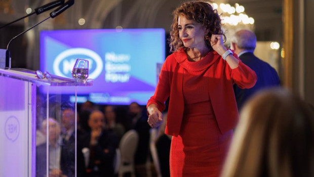 ep la vicepresidenta primera y ministra de hacienda maria jesus montero durante un desayuno