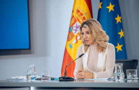 ep la vicepresidenta segunda y ministra de trabajo yolanda diaz en la rueda de prensa posterior al