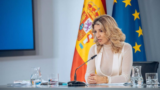 ep la vicepresidenta segunda y ministra de trabajo yolanda diaz en la rueda de prensa posterior al