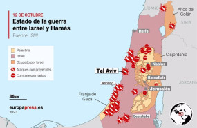 ep mapa con el estado de la guerra entre israel y hamas el 12 de octubre de 2023