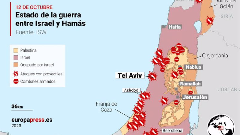 ep mapa con el estado de la guerra entre israel y hamas el 12 de octubre de 2023 ep mapa con el estado de la guerra entre israel y hamas el 12 de octubre de 2023