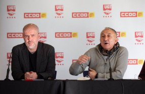 ep rueda de prensa de los secretarios generales de ccoo y ugt unai sordo y jose maria alvarez en