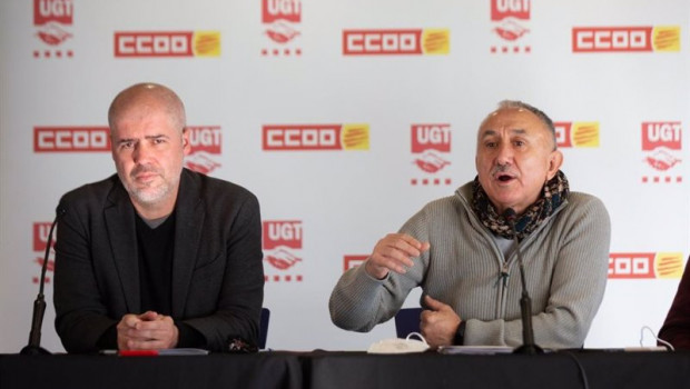 ep rueda de prensa de los secretarios generales de ccoo y ugt unai sordo y jose maria alvarez en