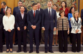 ep acto de jura del cargo de los ministros del gobierno de coalicion del psoe y unidas podemos ante