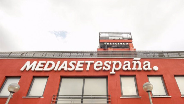 ep archivo - cartel de mediaset espana en la sede de telecinco en madrid espana a 5 de marzo de 2020