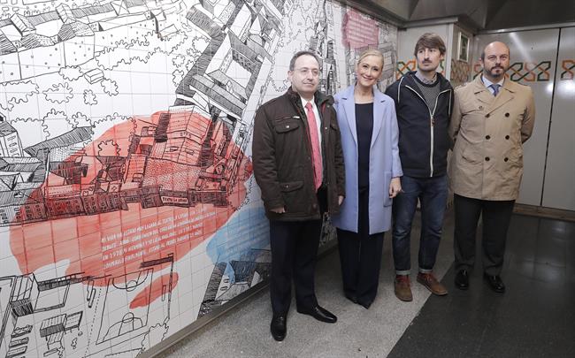 CIFUENTES PARTICIPA EN EL HOMENAJE A LINA MORGAN EN LA ESTACIÓN DE METRO DE LA L | D.SINOVA/COMUNIDAD DE MADRID ep cifuentes participahomenajelina morganla estacionmetrola l