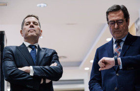 ep el presidente de cepyme gerardo cuerva i y el presidente de la ceoe antonio garamendi d durante