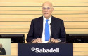 ep imagen del presidente de banco sabadel josep oliu durante la retransmision en streaming de la