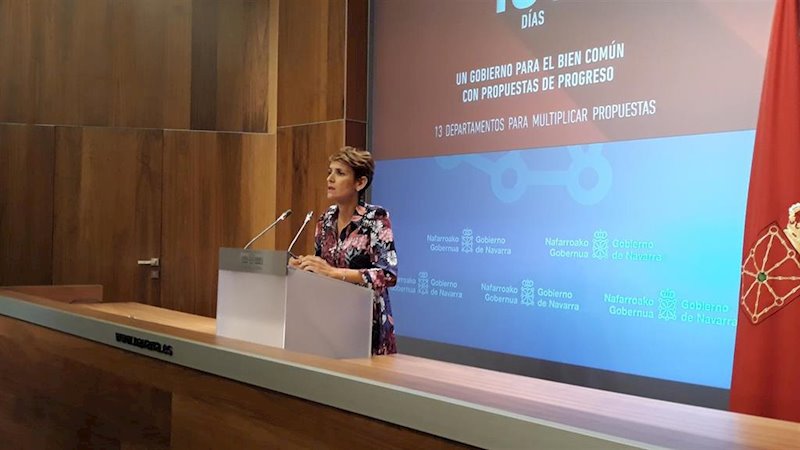 ep la presidenta del gobierno de navarra maria chivite en rueda de prensa