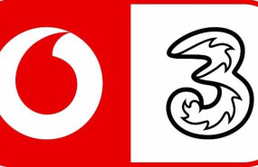 ep logos de vodafone y de three