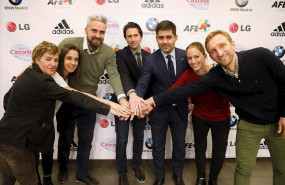 ep ruben alcaine juanjo martinez y david aganzo tras la firma del convenio colectivo para el futbol