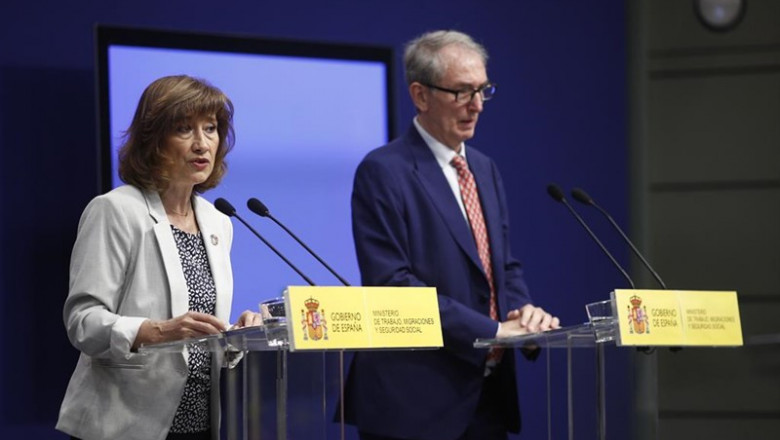 Yolanda Valdeolivas y Javier Aibar presentan los datos de paro registrado y afiliación a la Seguridad Social del mes de mayo | Eduardo Parra - Europa Press ep yolanda valdeolivasjavier aibar presentandatosparo registradoafiliacionla seguridad socialmesmayo