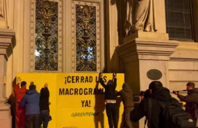 ep activistas de greenpeace bloquean el acceso principal al edificio del ministerio de agricultura