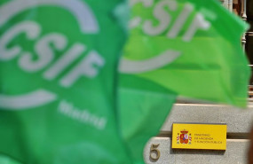 ep archivo   banderas la central sindical independiente y de funcionarios csif frente al ministerio