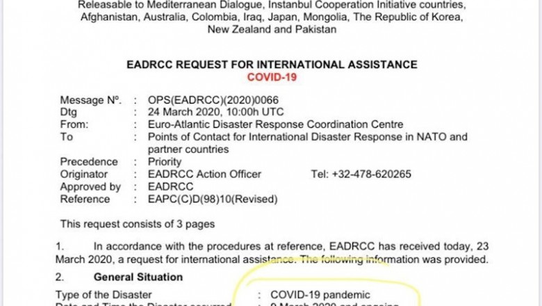 Carta del Gobierno a la OTAN solicitando ayuda y donde sitúa el inicio del coronavirus el 9 de marzo. | PP ep carta del gobierno a la otan solicitando ayuda y donde situa el inicio del coronavirus el 9 de