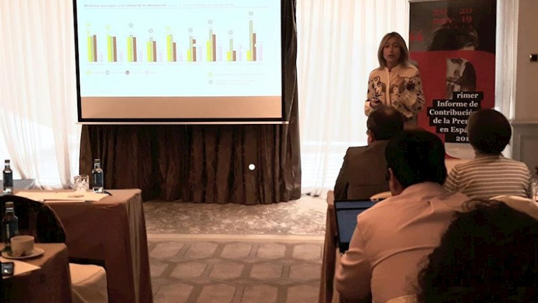 Concha Iglesias, socia Deloitte España, presenta el primer informe de la 'Contribución de la prensa en España' elaborado por la consultora y AMI | EUROPA PRESS ep concha iglesias socia deloitte espana presenta el primer informe de la contribucion de la prensa