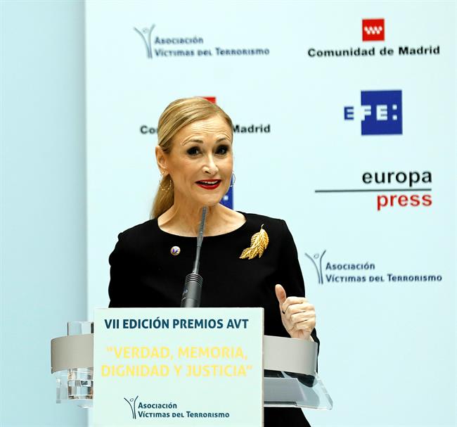 Cristina Cifuentes interviene en la entrega de los Premios de la AVT | Europa Press ep cristina cifuentes intervienela entregalos premiosla avt