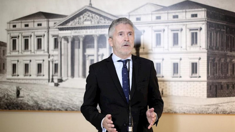 ep el ministro del interior en funciones fernando grande- marlaska en rueda de prensa ante los