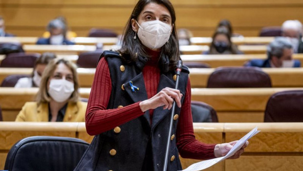 ep la ministra de justicia pilar llop interviene en una sesion de control al gobierno en el senado