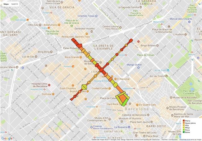 Mapa de la manifestación de la Diada, este lunes 11 de septiembre. | ANC ep mapala diada