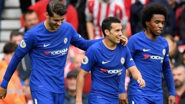 Morata, Pedro y Willian celebran un gol | CHELSEA FC ep morata pedrowillian celebrangol