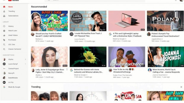 ep pantalla de inicio de youtube