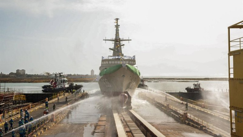 ep archivo   botadura de la sexta corbeta construida por navantia para la marina real de arabia