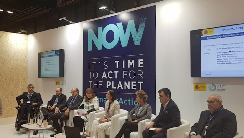 Celebración del panel 'Patrimonio cultural, turismo sostenible y cambio climático', en la Cumbre del Clima (COP25) | EUROPA PRESS ep celebracion del panel patrimonio cultural turismo sostenible y cambio climatico en la cumbre del