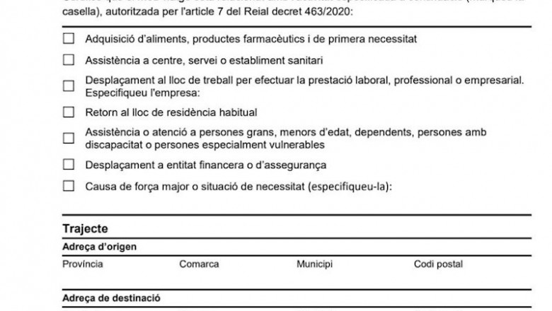 Cataluña crea un "certificado autorresponsable" para ...