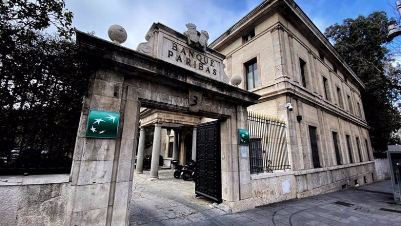 ep entrada a la sede en madrid del banco bnp paribas en la calle hermanos becquer n 3 en madrid