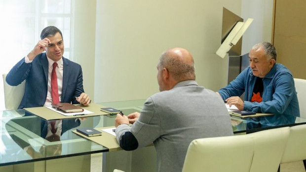 ep i-d el presidente del gobierno en funciones pedro sanchez el secretario general de ccoo unai