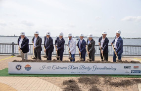 ep inicio de las obras del puente sobre el rio calcasieu en luisiana eeuu