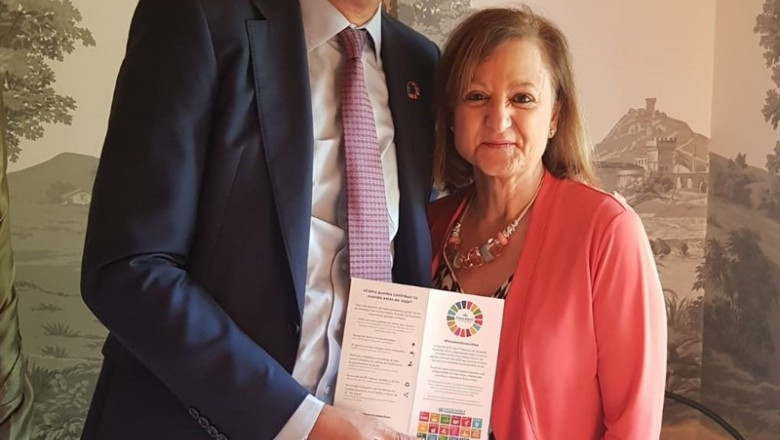 La Alta Comisionada para la Agenda 2030 en España, Cristina Gallach, y el presidente – consejero de Paradores, Óscar López | PARADORES ep la alta comisionadala agenda 2030espana cristina gallach ypresidente consejeroparadores oscar lopez