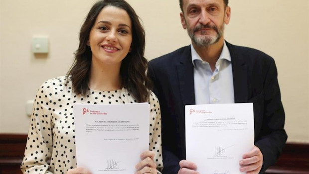 ep la portavoz de ciudadanos en el congreso ines arrimadas y el diputado edmundo bal