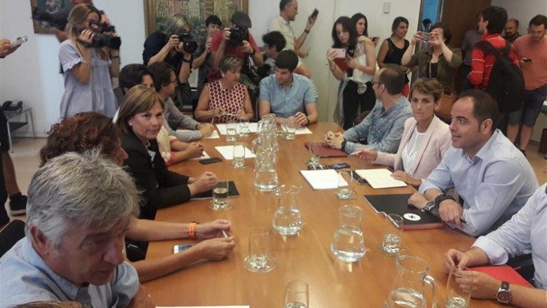 Reunión de PSN, Geroa Bai, Podemos e Izquierda-Ezkerra para intentar cerrar un acuerdo sobre la estructura del Gobierno | EUROPA PRESS ep reunionpsn geroa bai podemos e izquierda-ezkerraintentar cerraracuerdola estructuragobierno