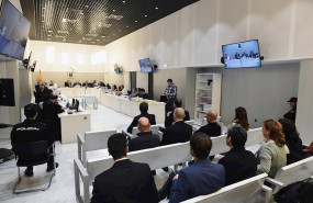 ep vista de la sala de la audiencia nacional donde este lunes se celebro el juicio contra el