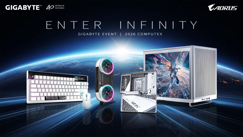 El evento de GIGABYTE presenta su gama completa de nuevos productos con el lema "ENTER INFINITY" en COMPUTEX 2026 computex 2026 infinity series 1920x1080 kv
