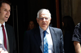 ep el ministro de asuntos exteriores y ue en funciones josep borrell a la salida de la sesion de la