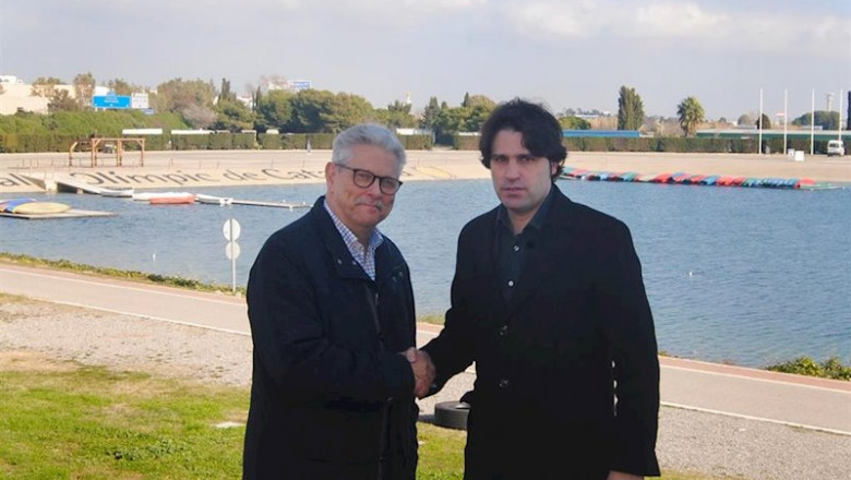 El presidente de la Volta a Catalunya, Rubèn Peris, con el director del Canal Olímpic de Catalunya, Jordi Congost | VOLTA CICLISTA A CATALUNYA ep el presidente de la volta a catalunya rubn peris con el director del canal olimpic de catalunya