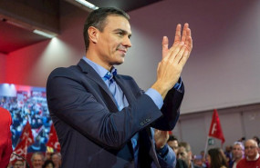 ep el presidente del gobierno y lider del psoe pedro sanchez en un acto del psc de precampana