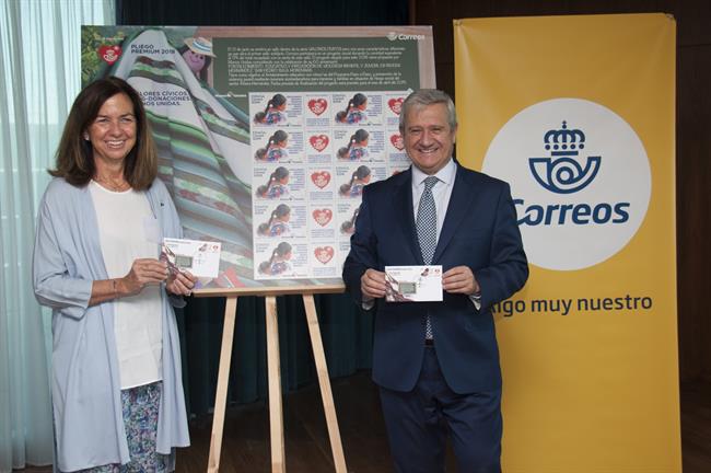 Presentación del sello solidario en favor de Manos Unidas | CORREOS ep presentacionsello solidariofavormanos unidas