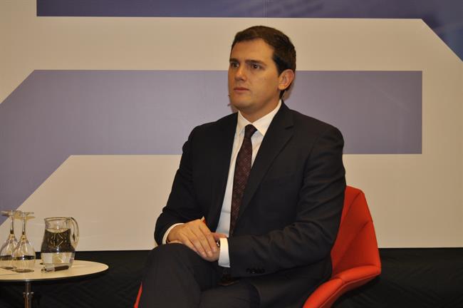 El presidente de Cs, Albert Rivera, en los Desayunos de Heraldo de Aragón. | EUROPA PRESS ep presidentecs albert rivera endesayunosheraldoaragon
