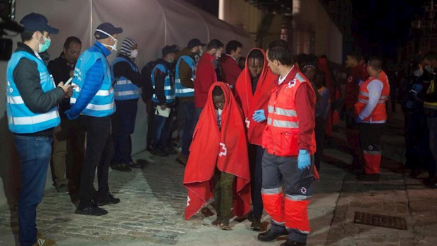 ep 26 october 2019 spain malaga migrants disembark a rescue boat at the port of malaga where the