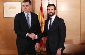 ep el presidente del gobierno en funciones pedro sanchez izq y el presidente del pp pablo casado